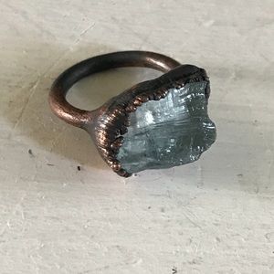 Aquamarine and copper ring by MidwestAlchemy